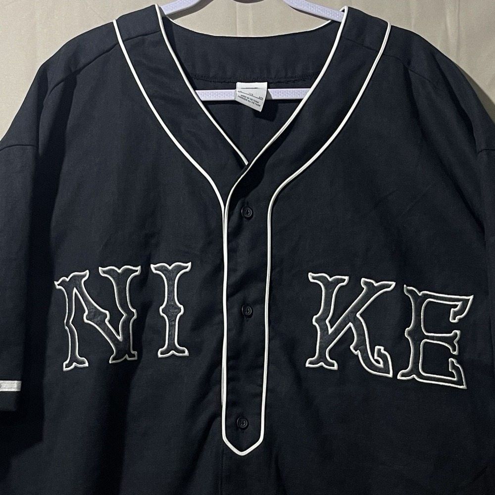 Nike Life Short Sleeve Vintage Sport Top Black White Men Size XXL "Y2K" Style